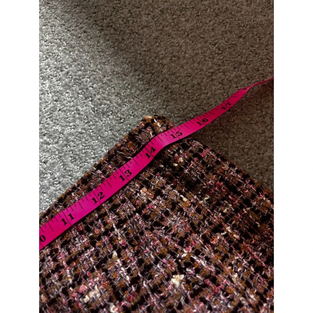 Bigio Collection Skirt Suit 10 Brown Pink Tweed Braided‎ Trim Professional Set